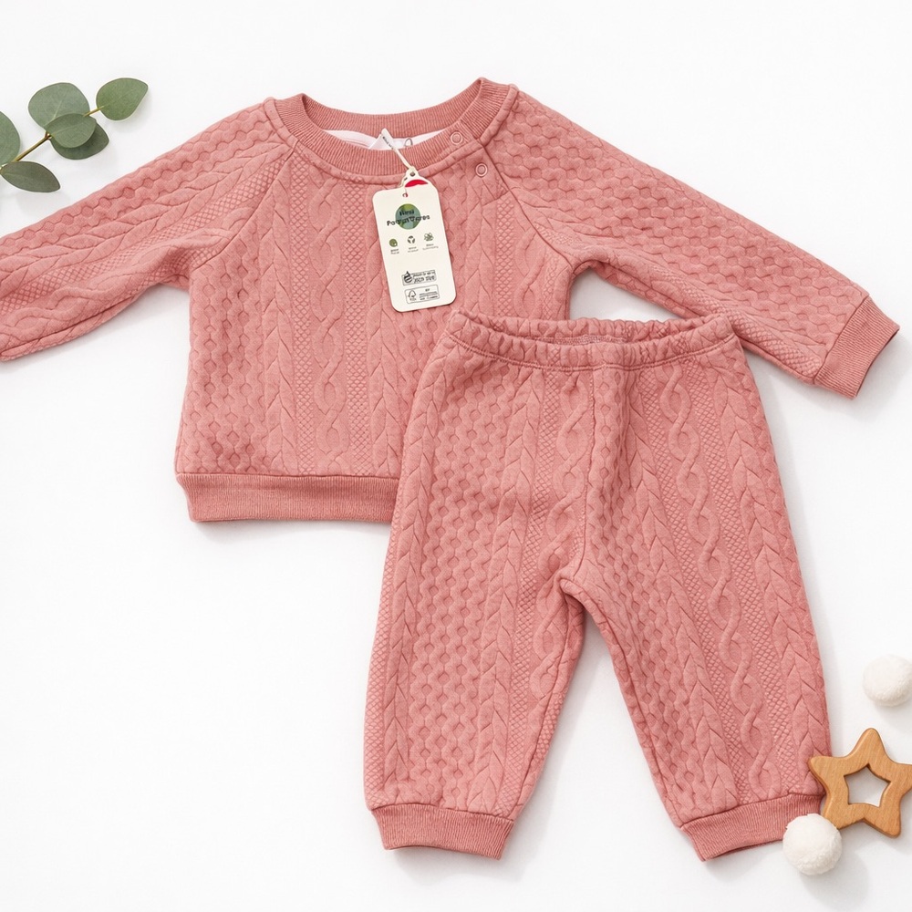 PatPat Pink Cable Knit Set